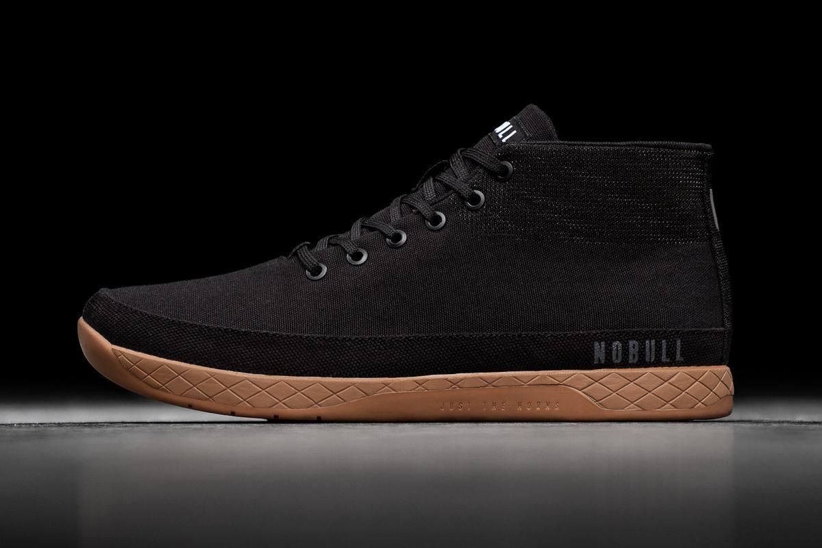 Nobull Canvas Mid Men\'s Trainers Black Coffee | Australia (OW9082)